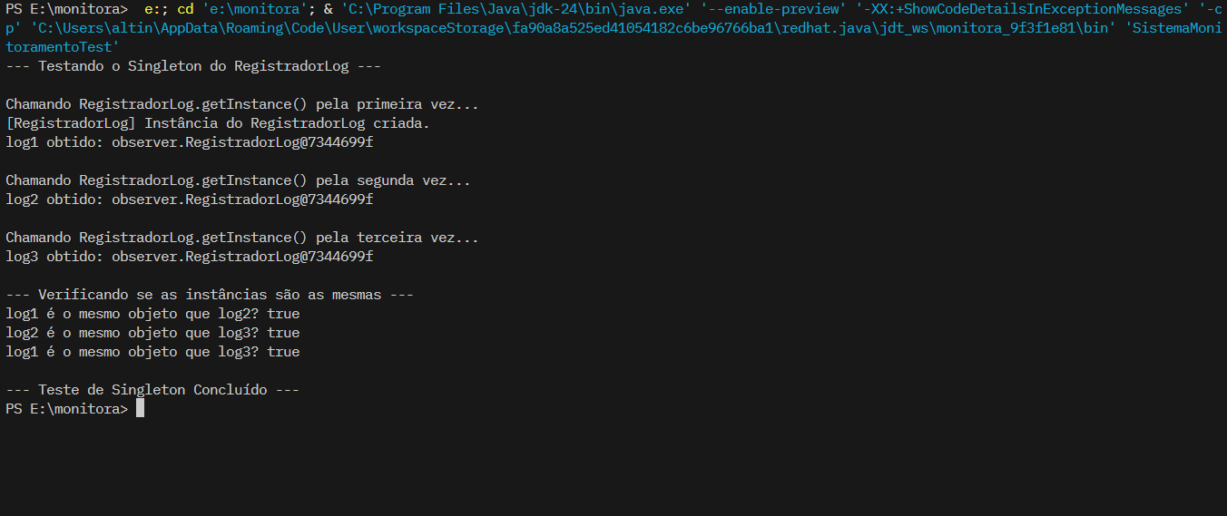 Testes Singleton